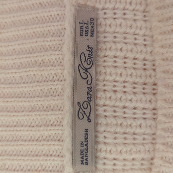 Lara Knit White Cropped Sweater, Size L - Picture 7 of 7